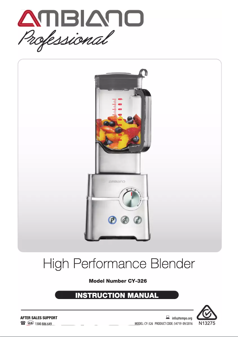 Imagen de la primera página del manual del dispositivo CY-326