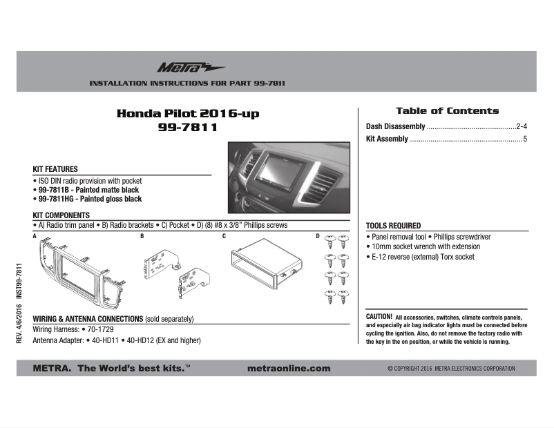Imagen de la primera página del manual del dispositivo 99-7811HG