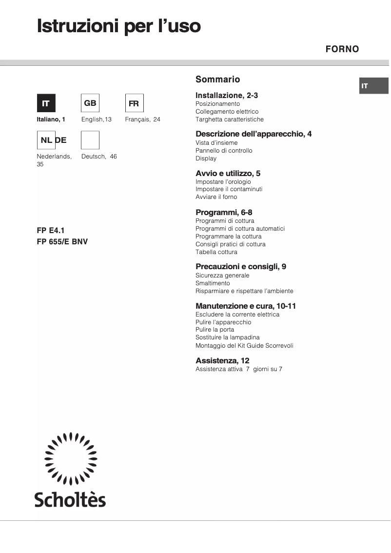 Imagen de la primera página del manual del dispositivo FP E4.1