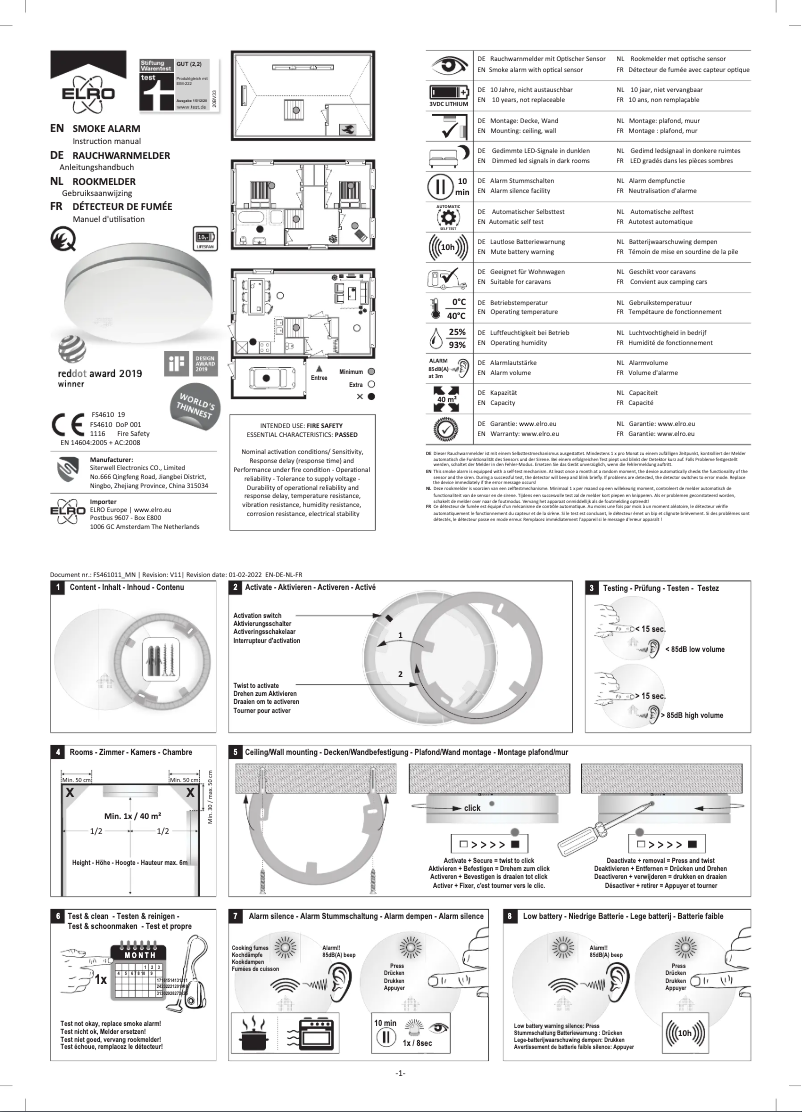 Página 1 del manual Manual de usuario Elro FS4610