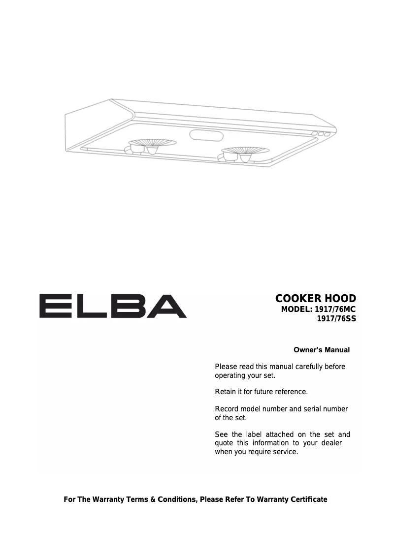 Página 1 del manual Manual de usuario Elba 1917/76 SS