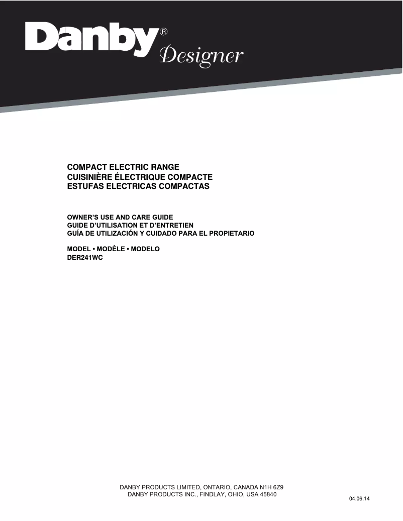 Imagen de la primera página del manual del dispositivo DER241WC