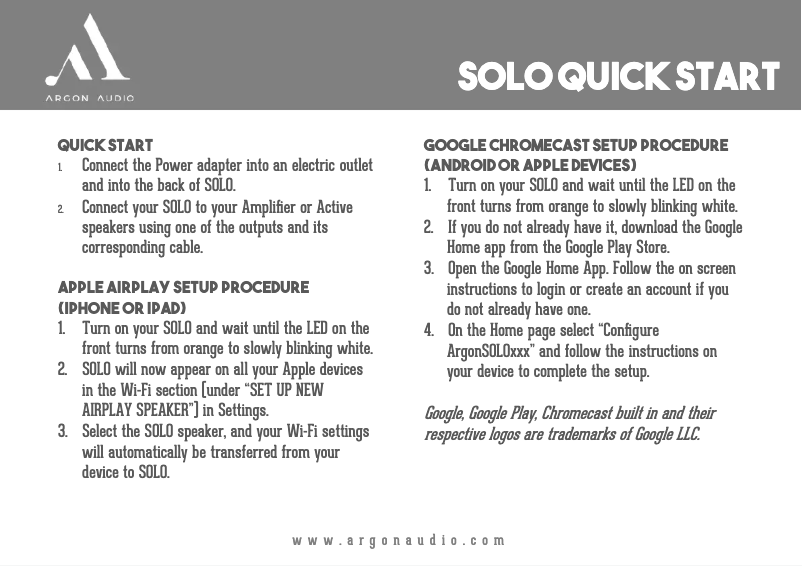 Imagen de la primera página del manual del dispositivo Solo