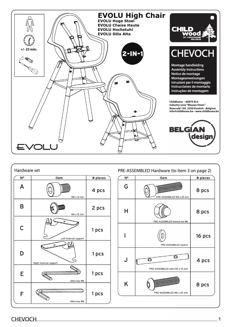 Imagen de la primera página del manual del dispositivo Evolu 2 2 in 1