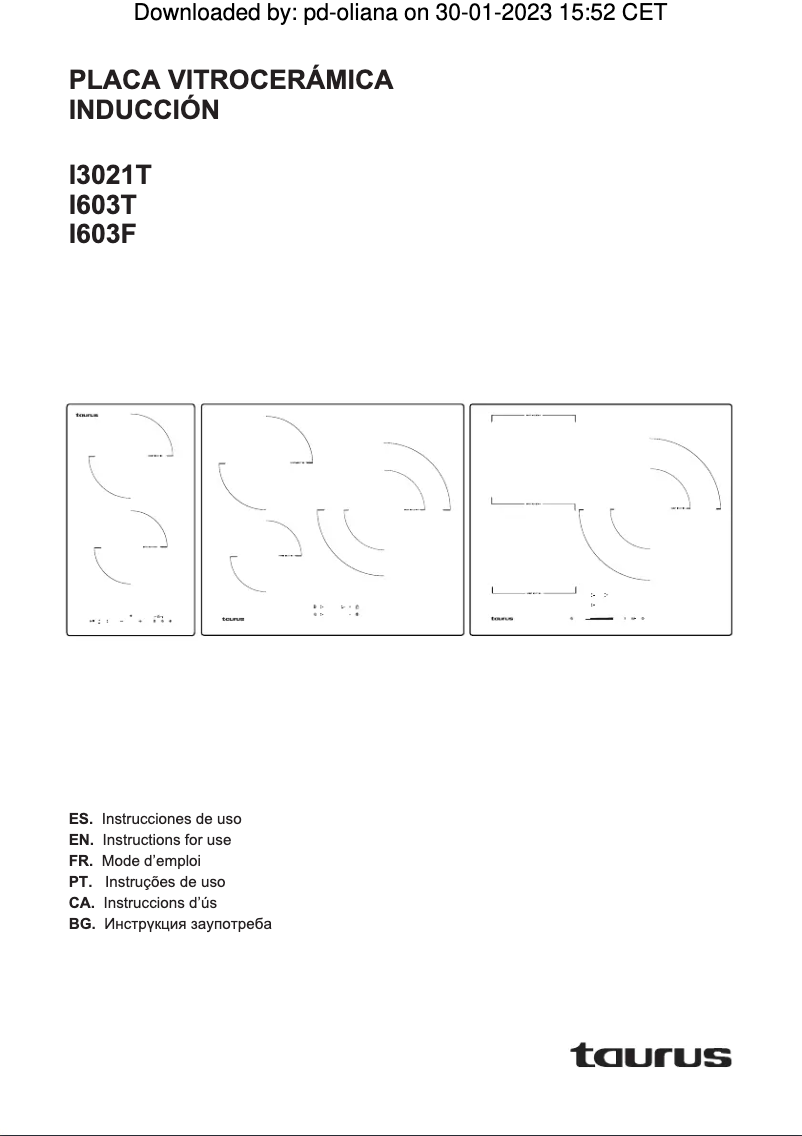 Página 1 del manual Manual de usuario Taurus I3021T