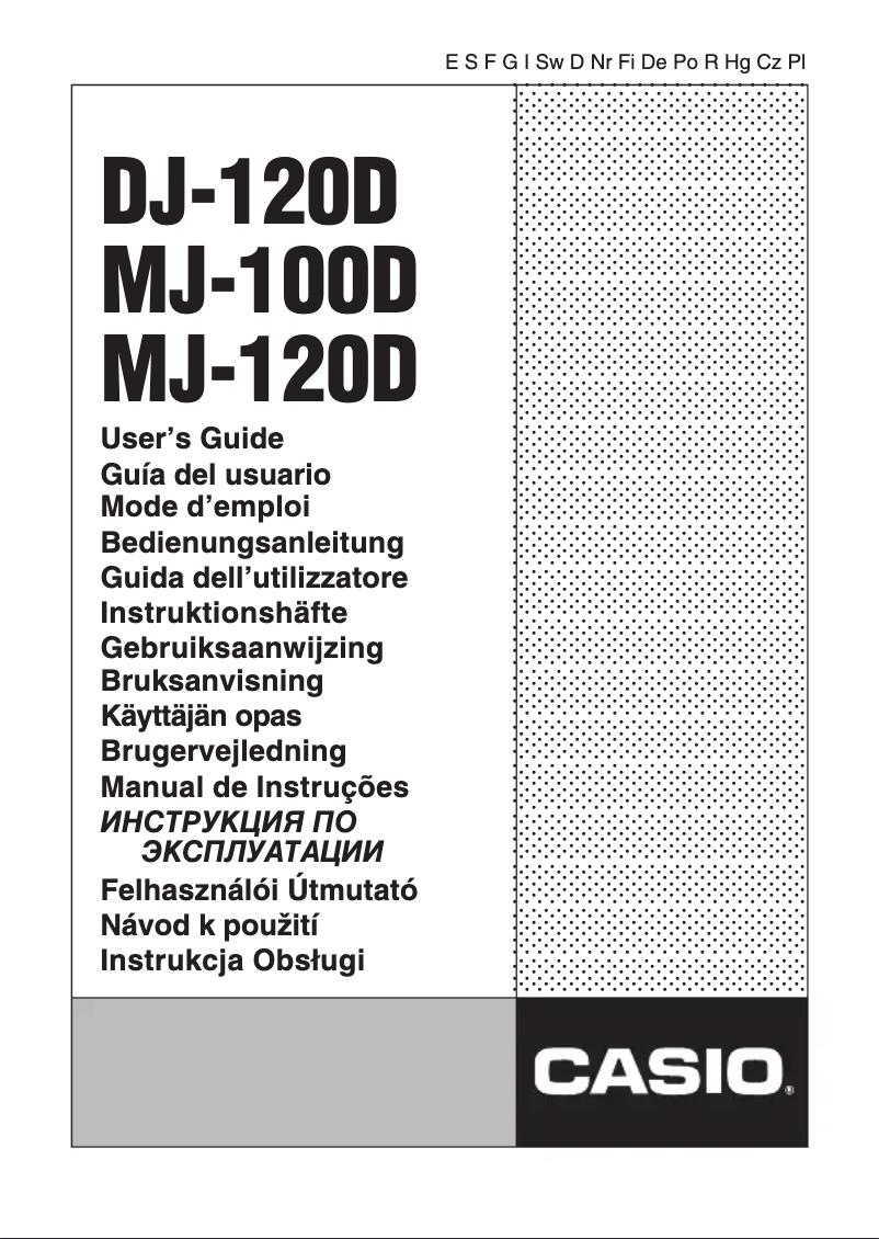 Página 1 del manual Manual de usuario Casio MJ-100D