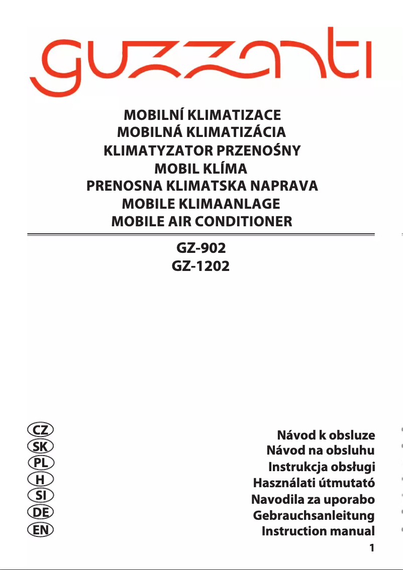 Imagen de la primera página del manual del dispositivo GZ-1202