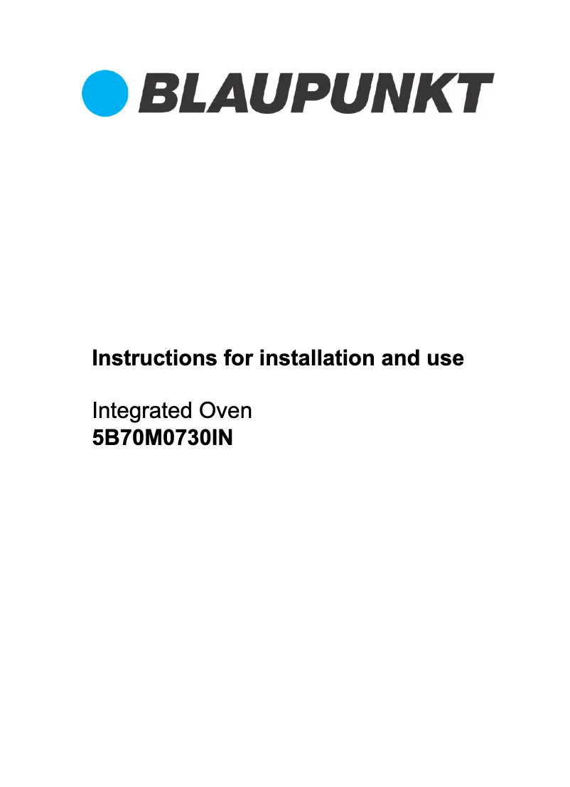 Página 1 del manual Manual de usuario Blaupunkt 5B70M0730IN