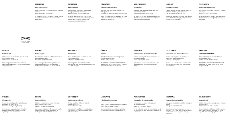 Página 1 del manual Manual de usuario Ikea RADVIKEN