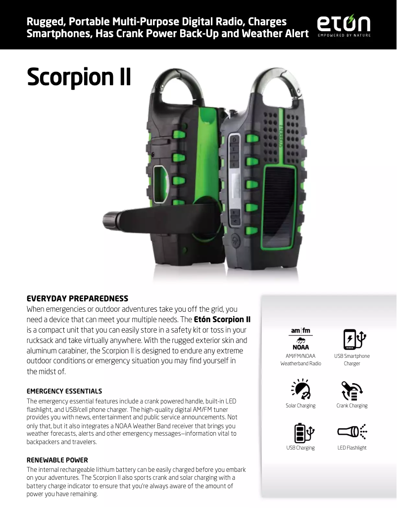 Imagen de la primera página del manual del dispositivo Scorpion II