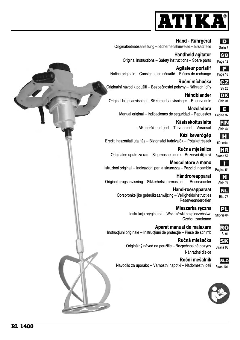 Página nº 1 - Manual de usuario ATIKA RL 1400