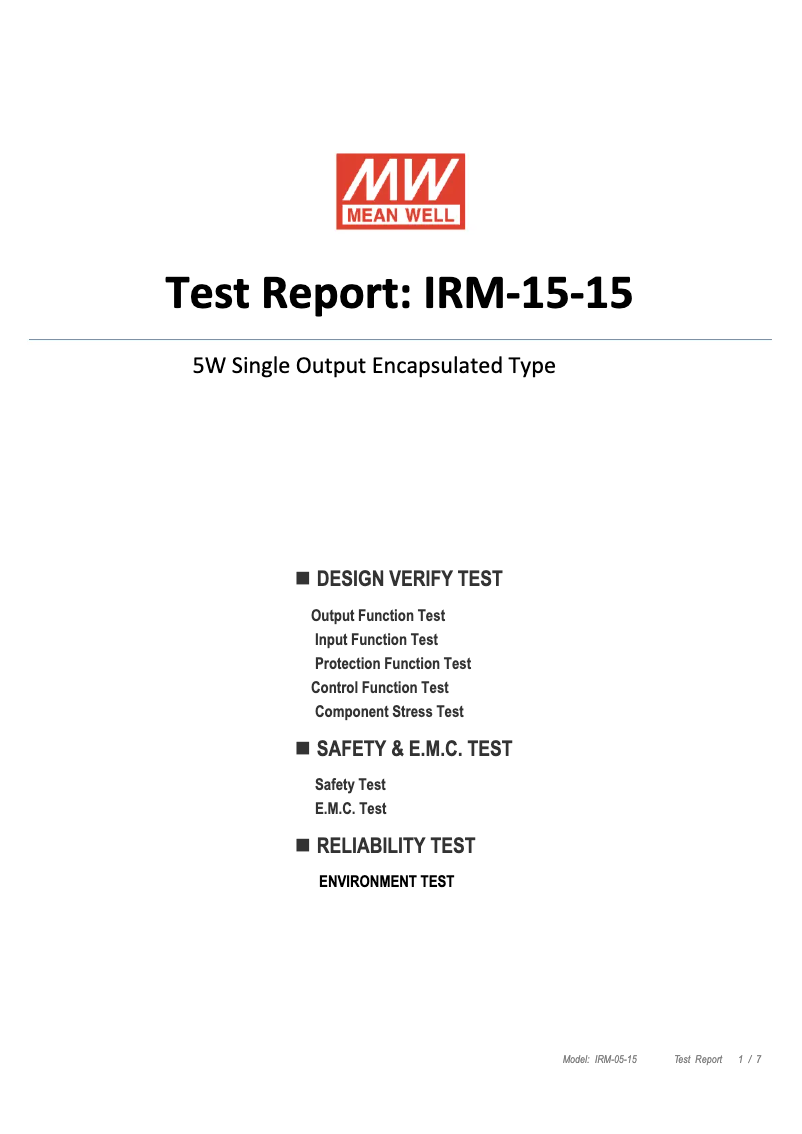 Imagen de la primera página del manual del dispositivo IRM-05-15