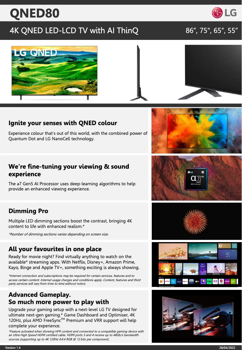 Imagen de la primera página del manual del dispositivo 65QNED80SQA