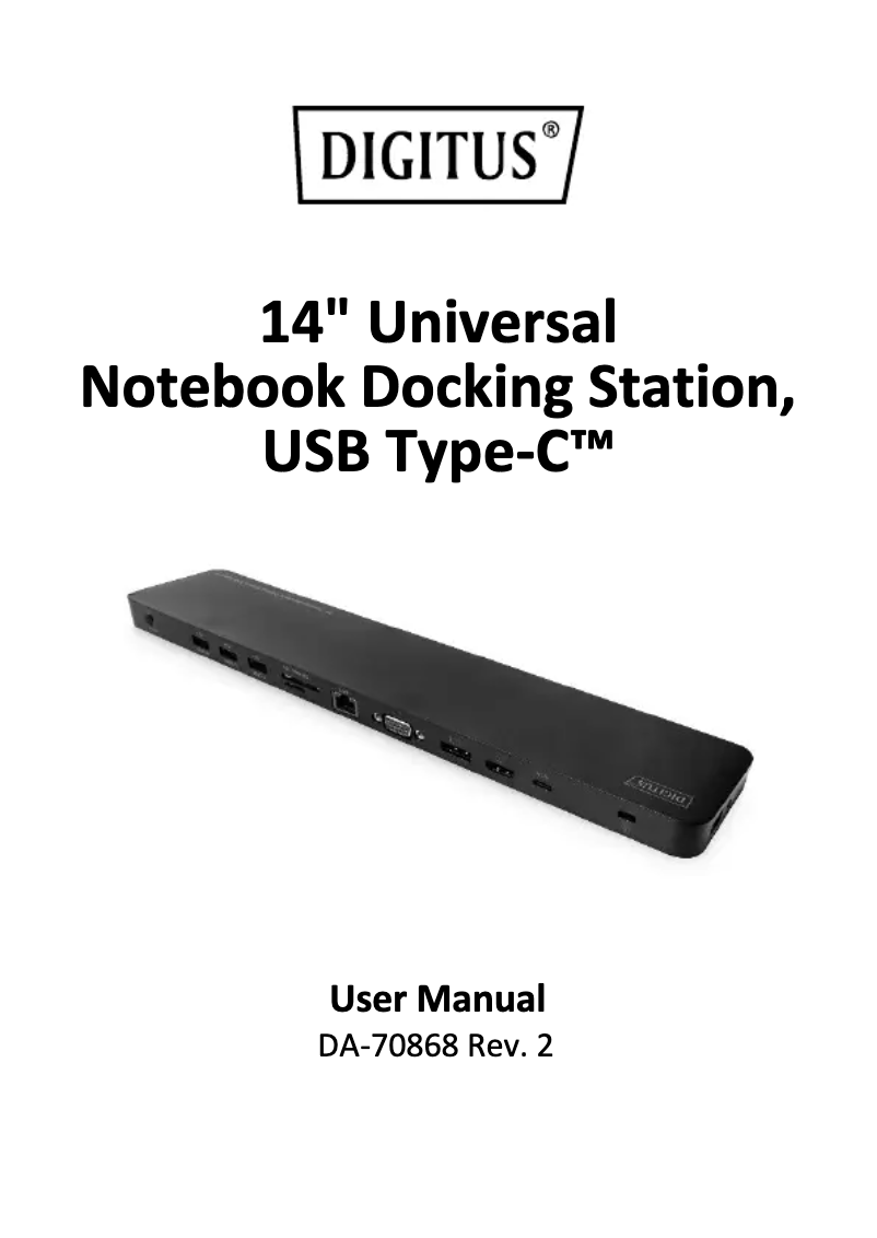 Imagen de la primera página del manual del dispositivo DA-70868