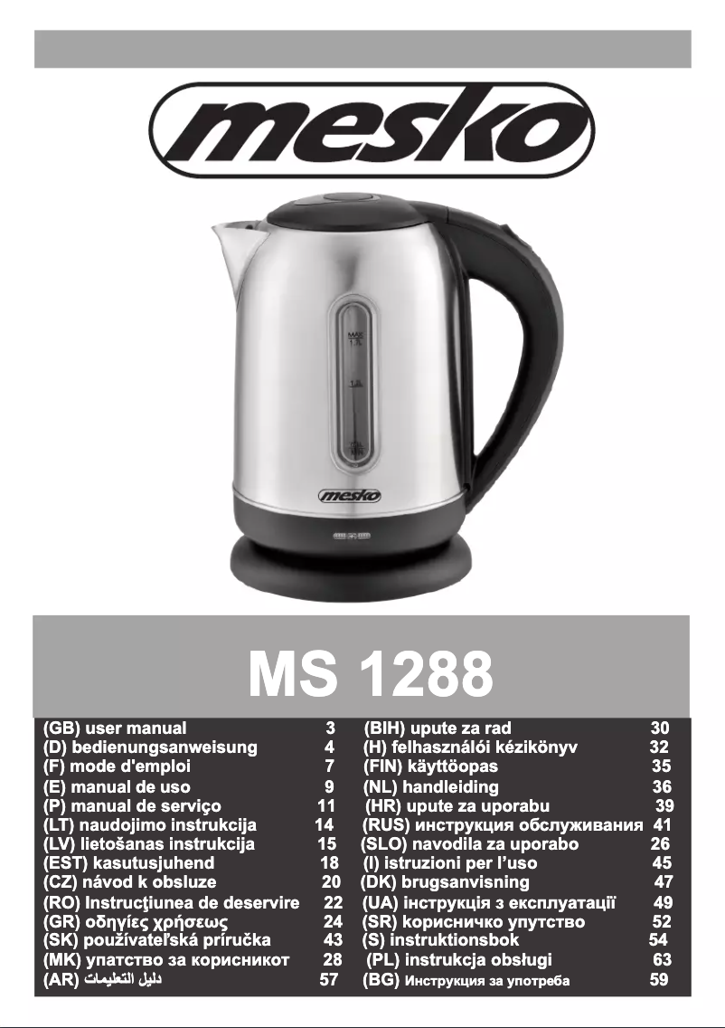 Página 1 del manual Manual de usuario Mesko MS 1288