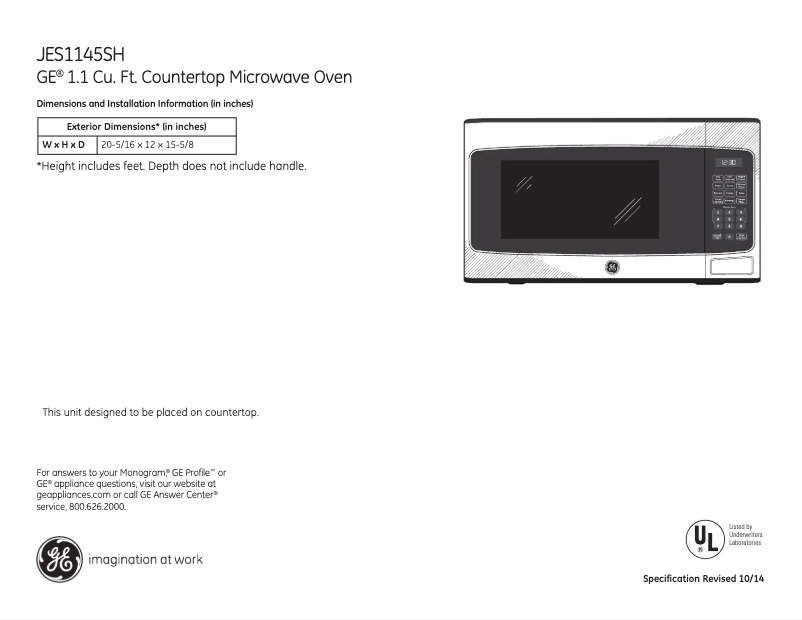 Imagen de la primera página del manual del dispositivo JES1145SHSS