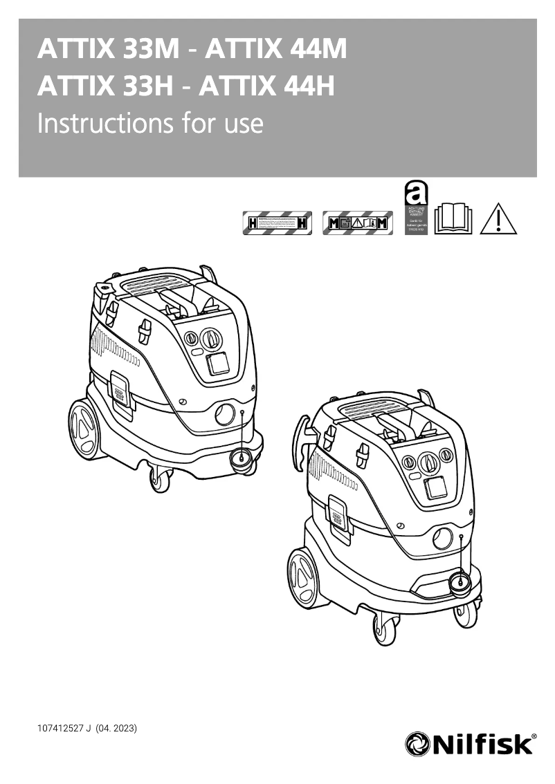 Página 1 del manual Manual de usuario Nilfisk Attix 33