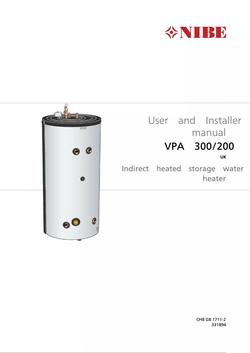 Página 1 del manual Guía de instalación Nibe VPA 450