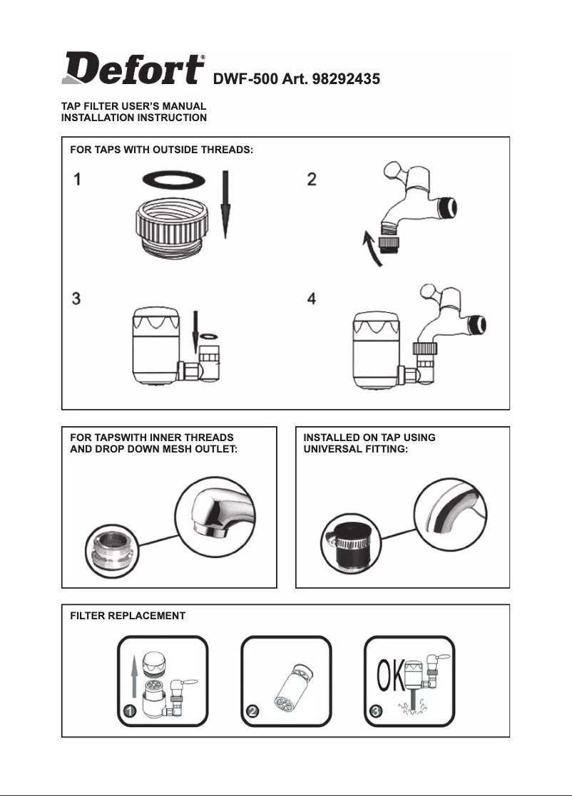 Página 1 del manual Manual de usuario Defort DWF-500