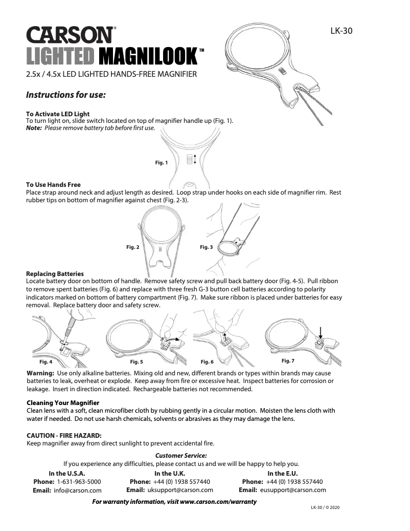Imagen de la primera página del manual del dispositivo LK-30