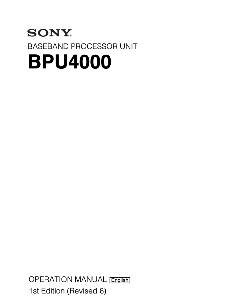 Imagen de la primera página del manual del dispositivo BPU4000