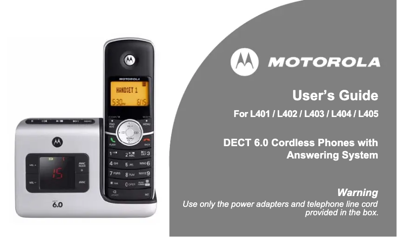 Imagen de la primera página del manual del dispositivo L405