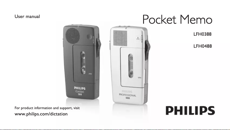 Imagen de la primera página del manual del dispositivo Pocket Memo LFH 388