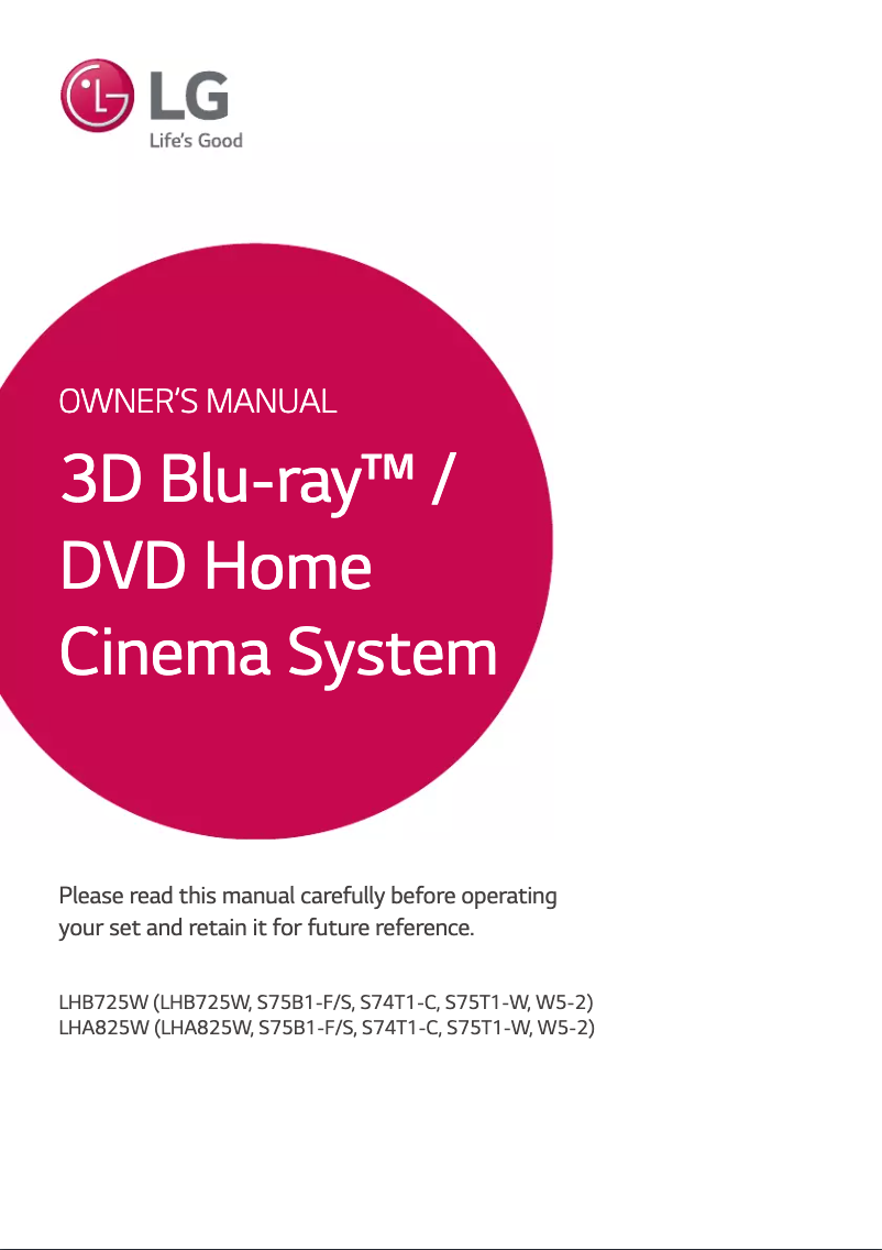 Página nº 1 - Manual de usuario LG LHA825W