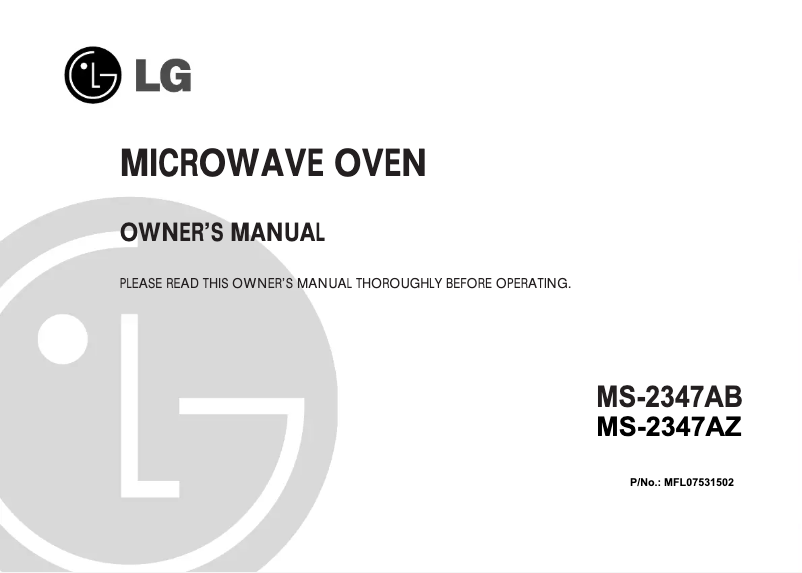 Página 1 del manual Manual de usuario LG MS2347AZ