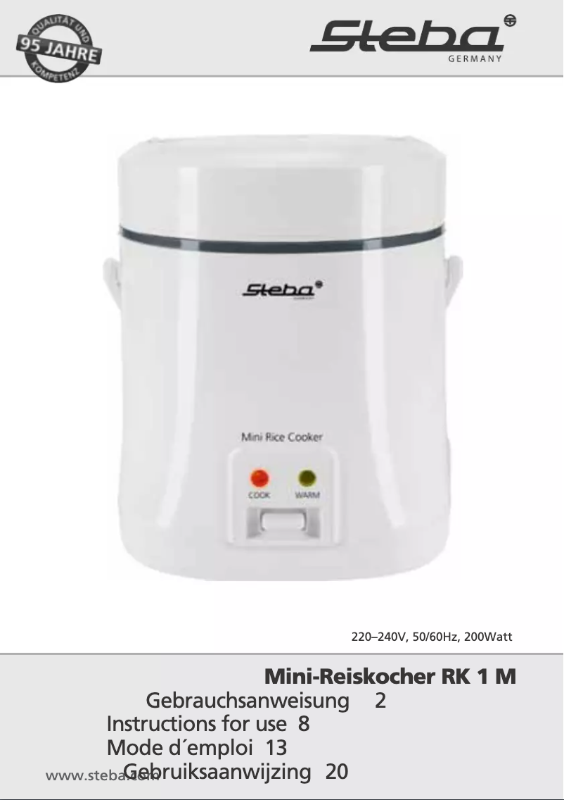 Página 1 del manual Manual de usuario Steba RK 1 M