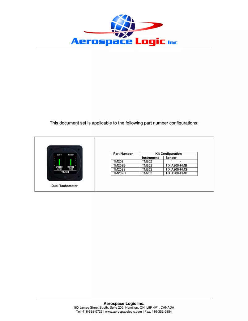 Página nº 1 - Manual de usuario Aerospace Logic TM202B