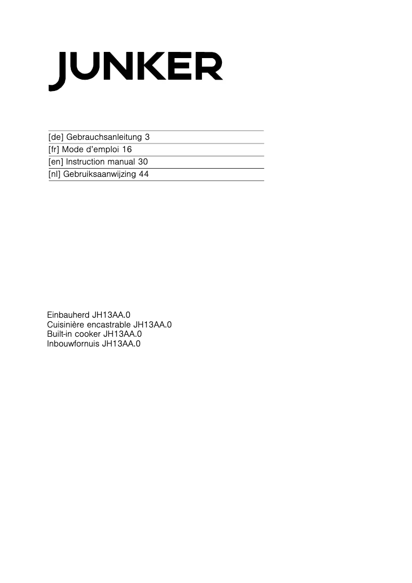 Página 1 del manual Manual de usuario Junker JH13AA50