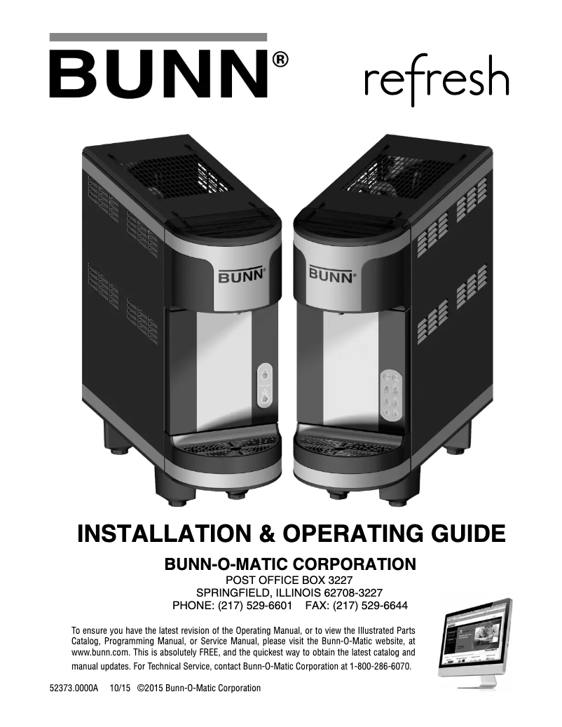 Página 1 del manual Manual de usuario Bunn Refresh