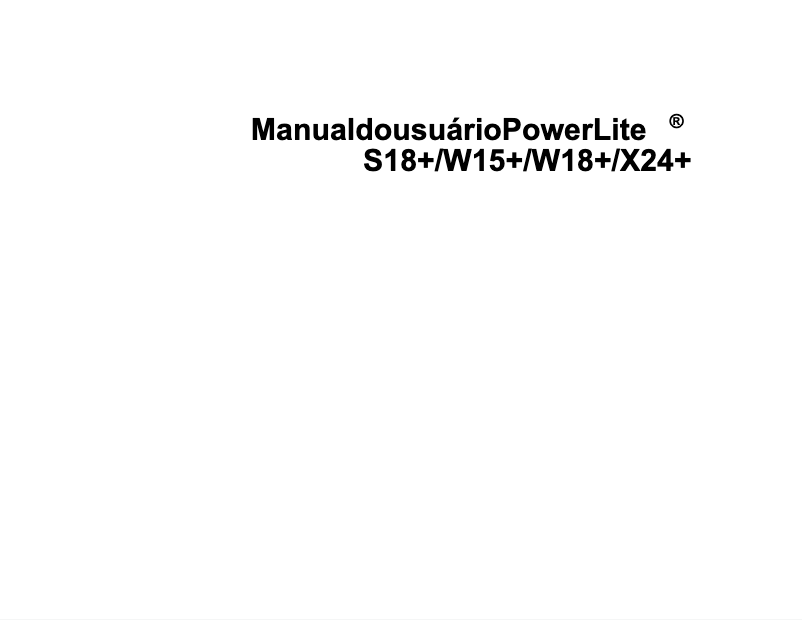 Imagen de la primera página del manual del dispositivo PowerLite W15+