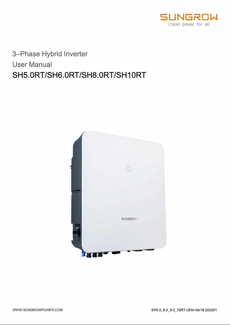 Página 1 del manual Manual de usuario Sungrow SH5.0RT