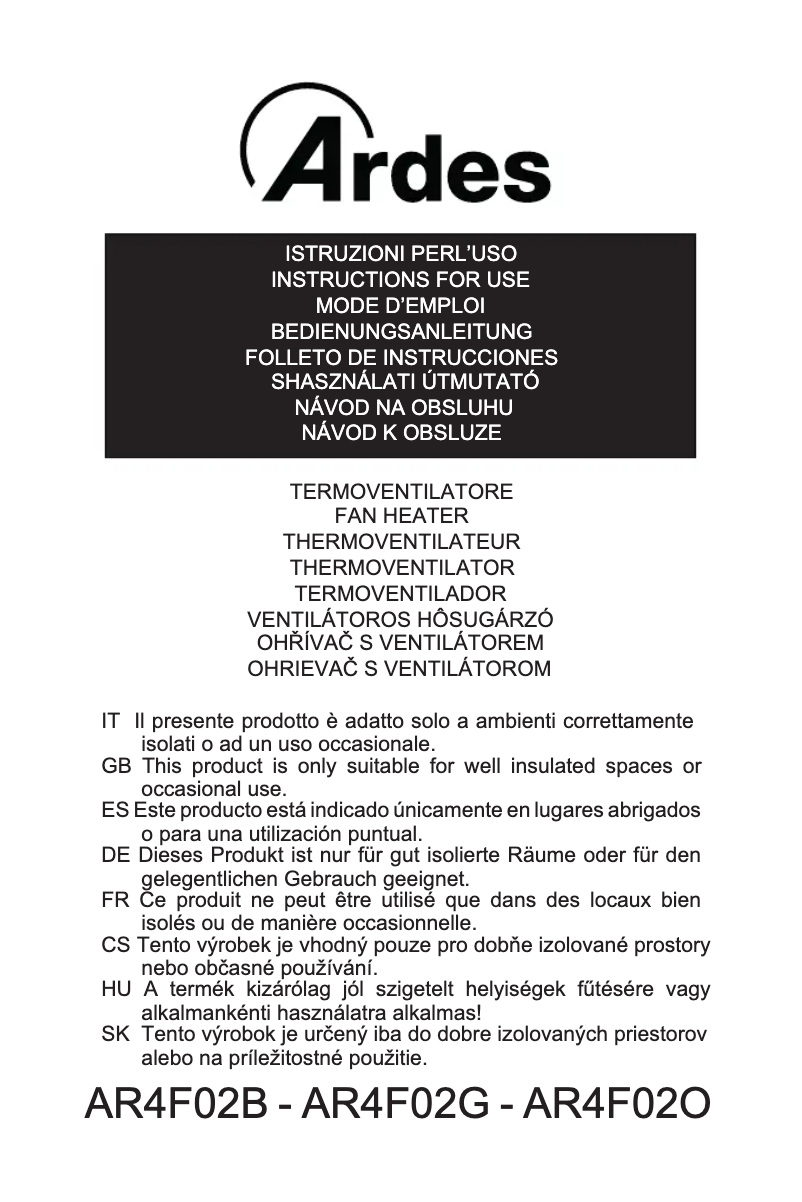 Página nº 1 - Manual de usuario Ardes AR4F02S