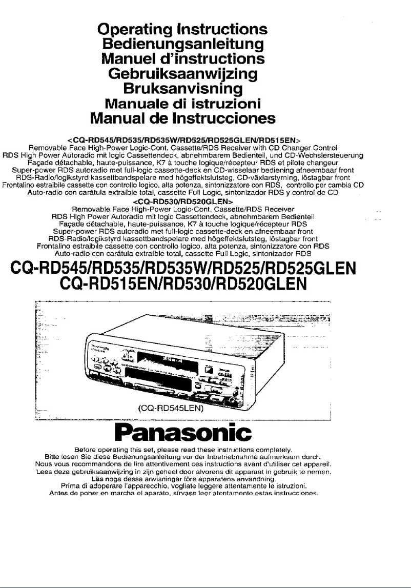Imagen de la primera página del manual del dispositivo CQ-RD545L
