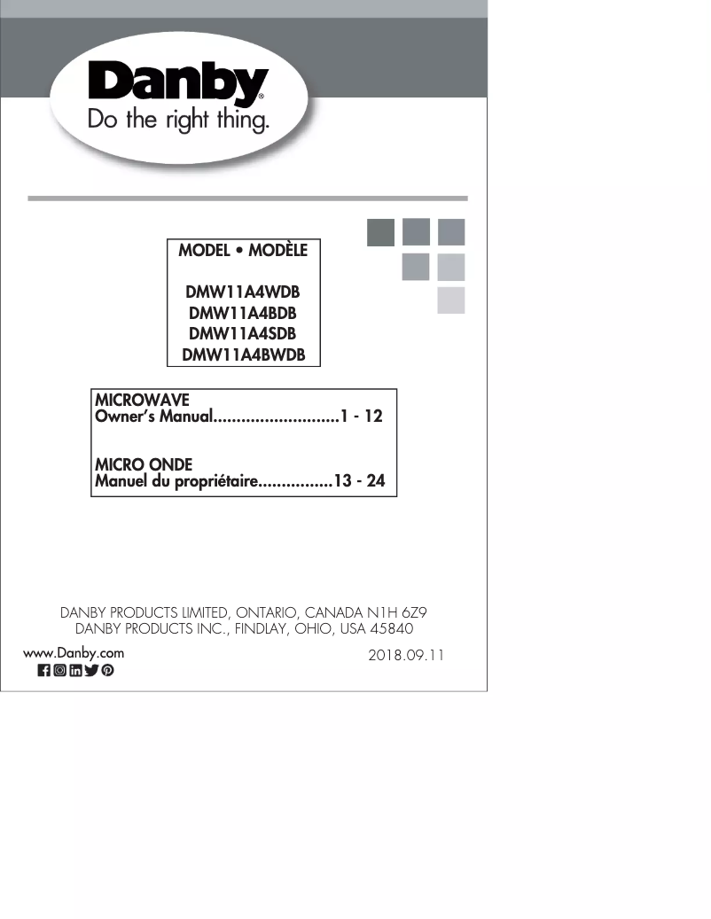 Página 1 del manual Manual de usuario Danby DMW11A4BDB