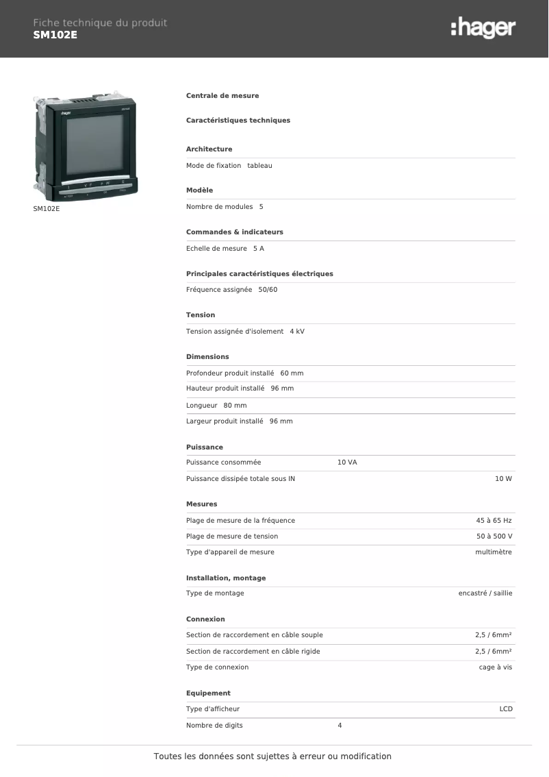 Imagen de la primera página del manual del dispositivo SM102E