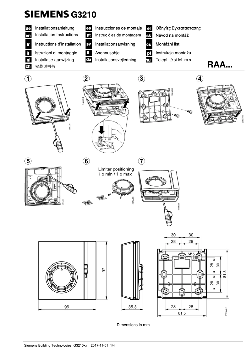 Imagen de la primera página del manual del dispositivo RAA31