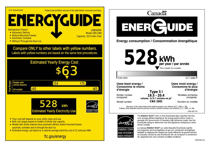 Página 1 del manual Etiqueta energética Liebherr CS 2082