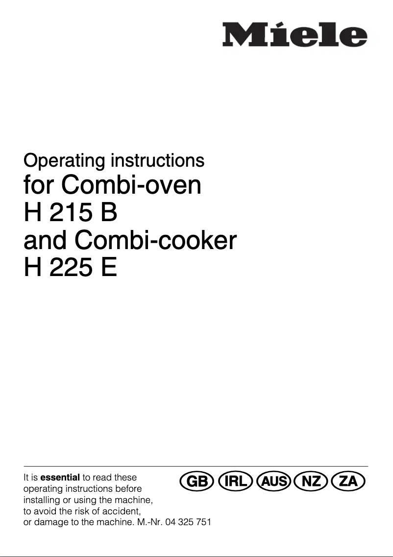 Imagen de la primera página del manual del dispositivo H 215 B