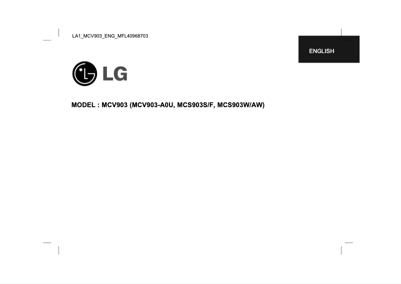Página nº 1 - Manual de usuario LG MCV903
