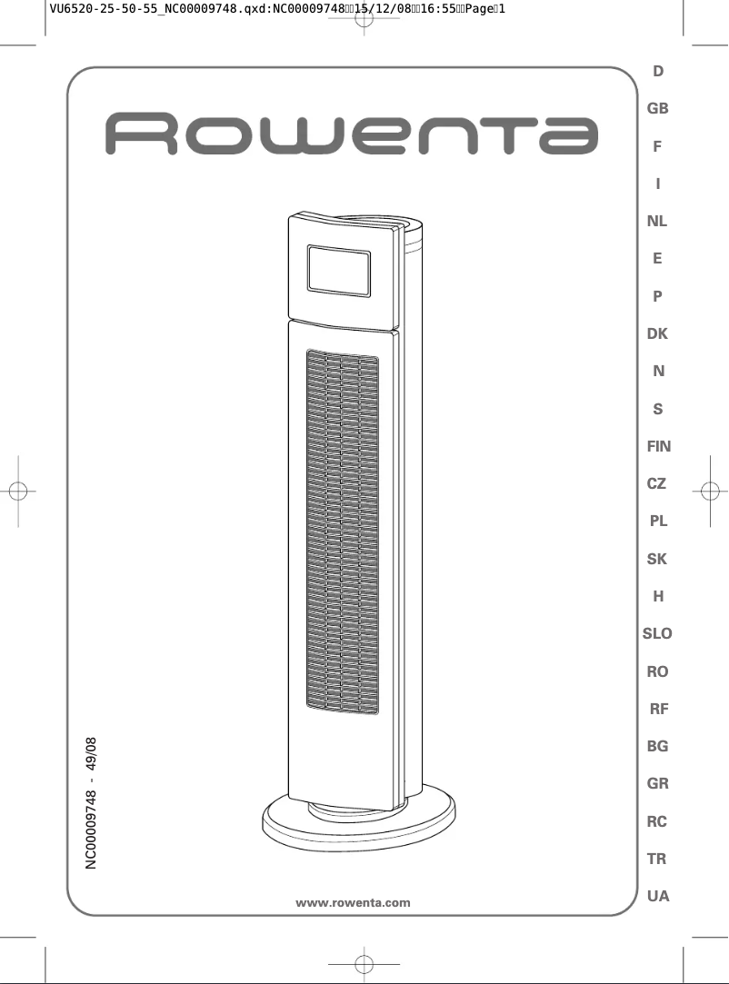 Página 1 del manual Manual de usuario Rowenta VU6555