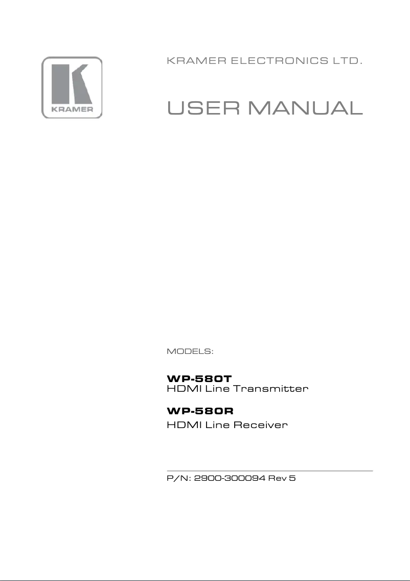 Página nº 1 - Manual de usuario Kramer WP-580T