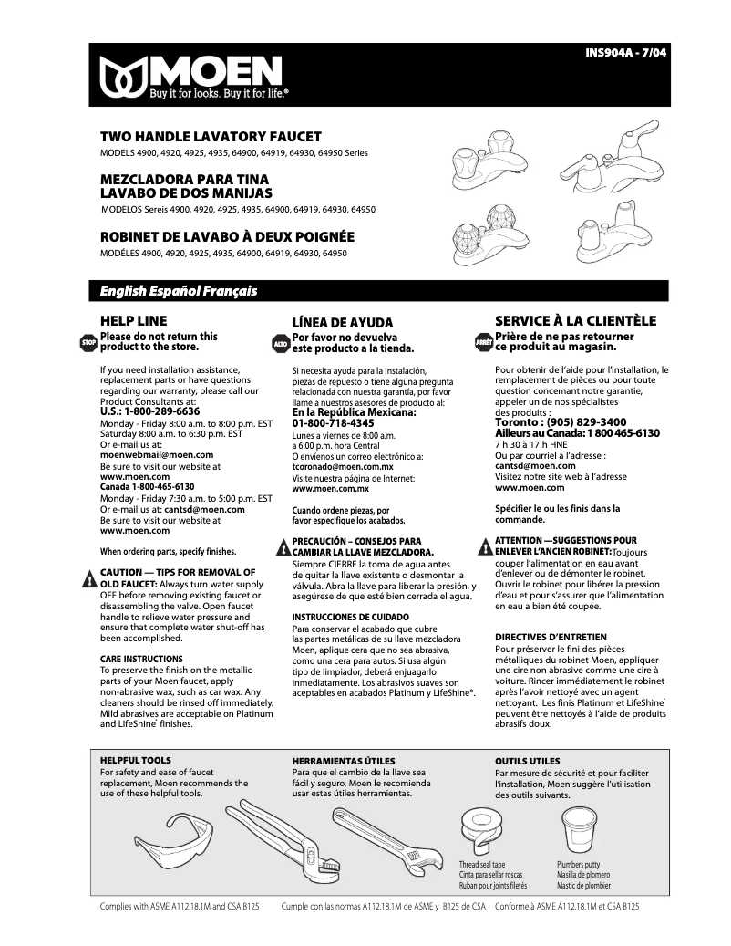 Imagen de la primera página del manual del dispositivo Chateau 64900