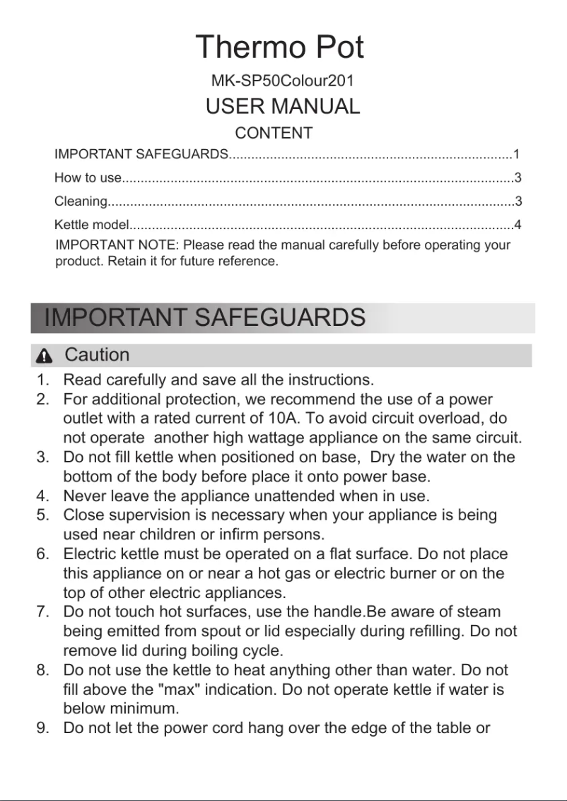 Imagen de la primera página del manual del dispositivo MK-SP50Colour201