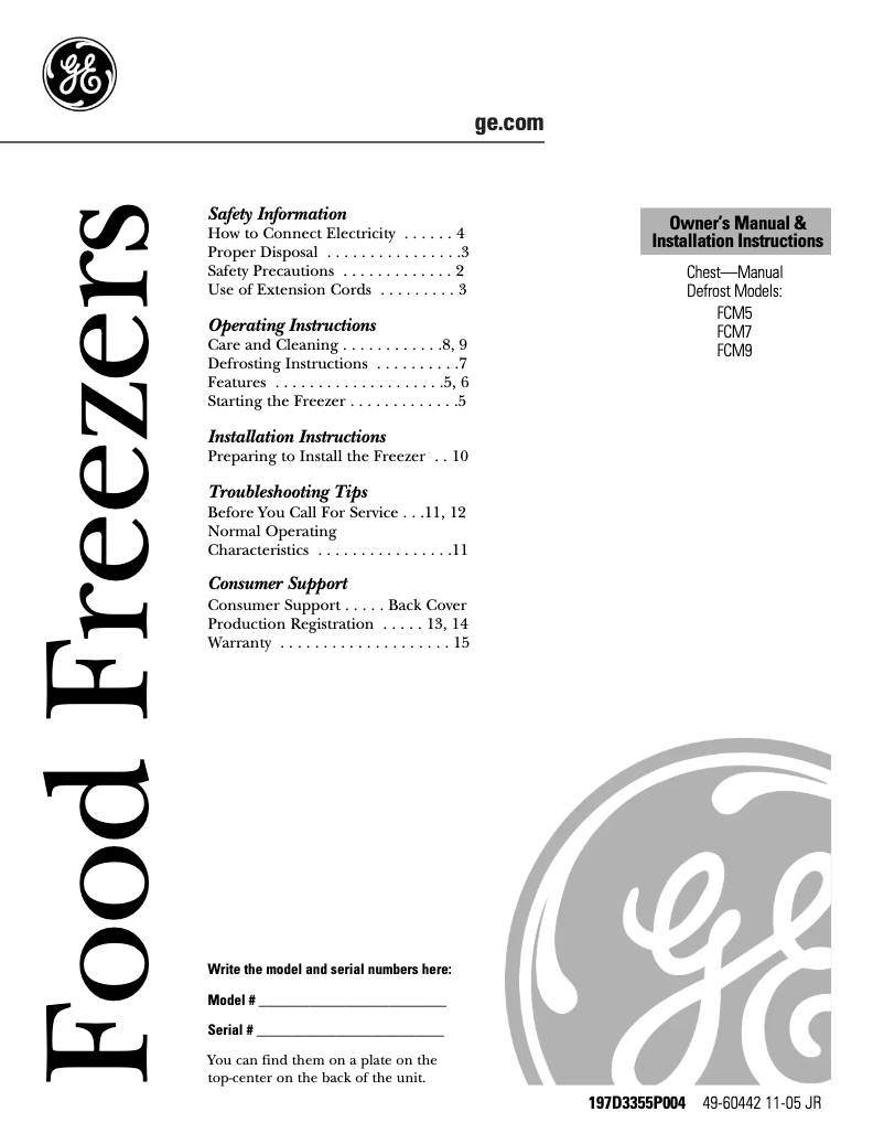 Imagen de la primera página del manual del dispositivo FCM9DMWH