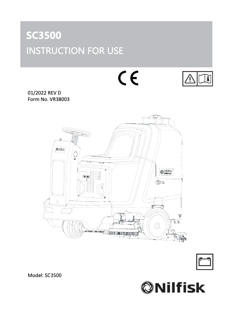 Página 1 del manual Manual de usuario Nilfisk SC3500