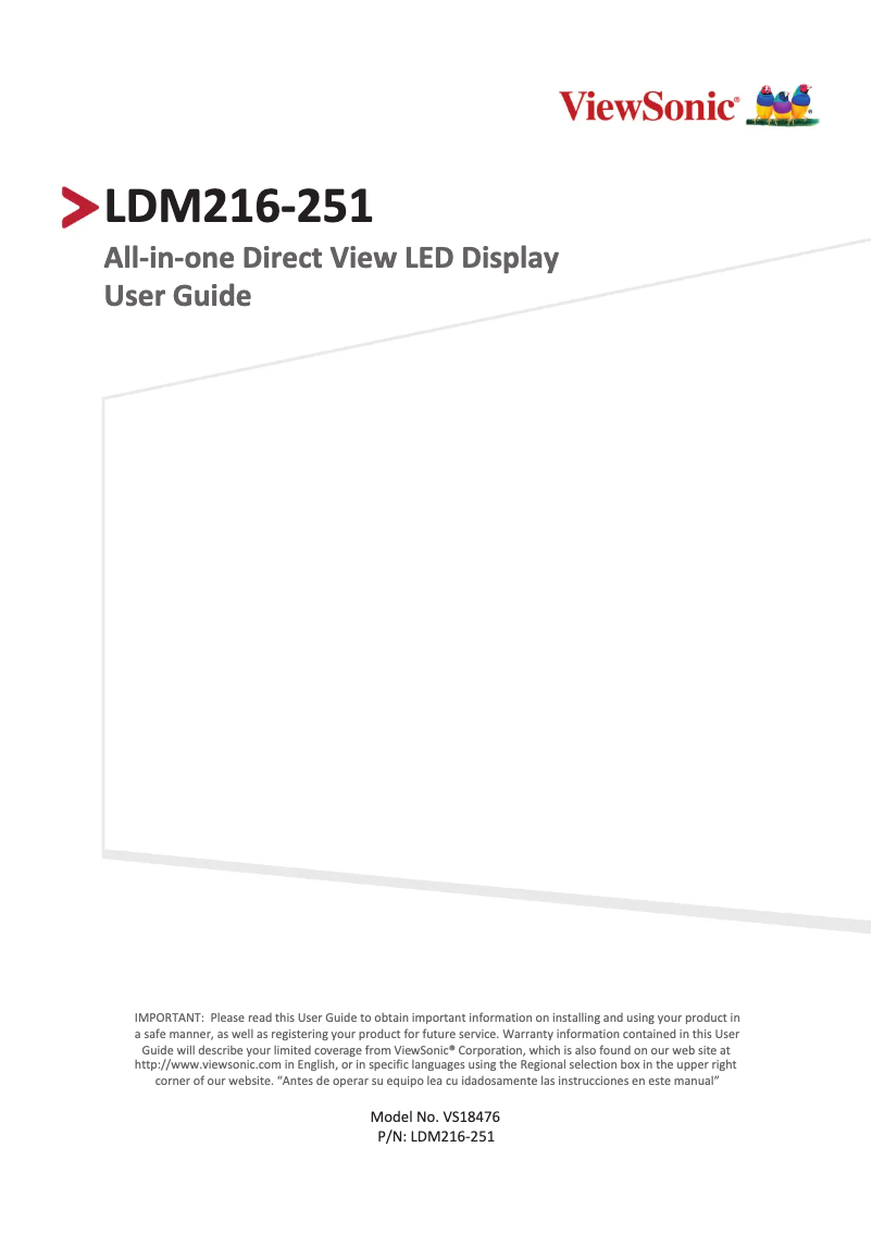 Imagen de la primera página del manual del dispositivo LDM216-251